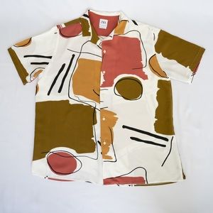Zara Patterned Collard Shirt